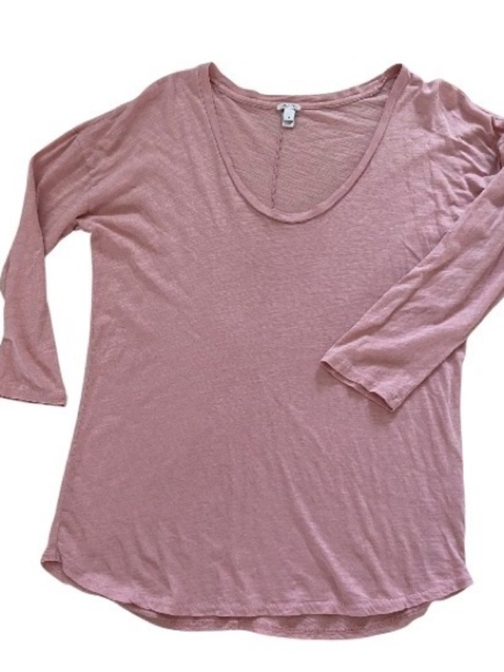 J Crew Women's Dusty Rose Scoop Neck 3/4Sleeve Top size S